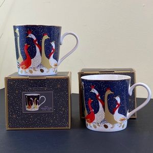 PORTMEIRION Sara Miller *NIB* Pair of Geese Mugs